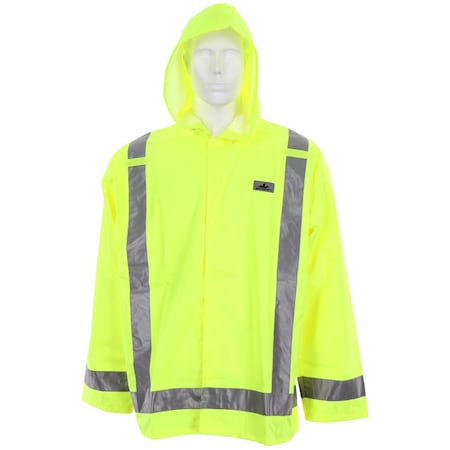 Mcr Safety Garments, Poly/PU, Class 3, Jacket, Lime M 500RJHM